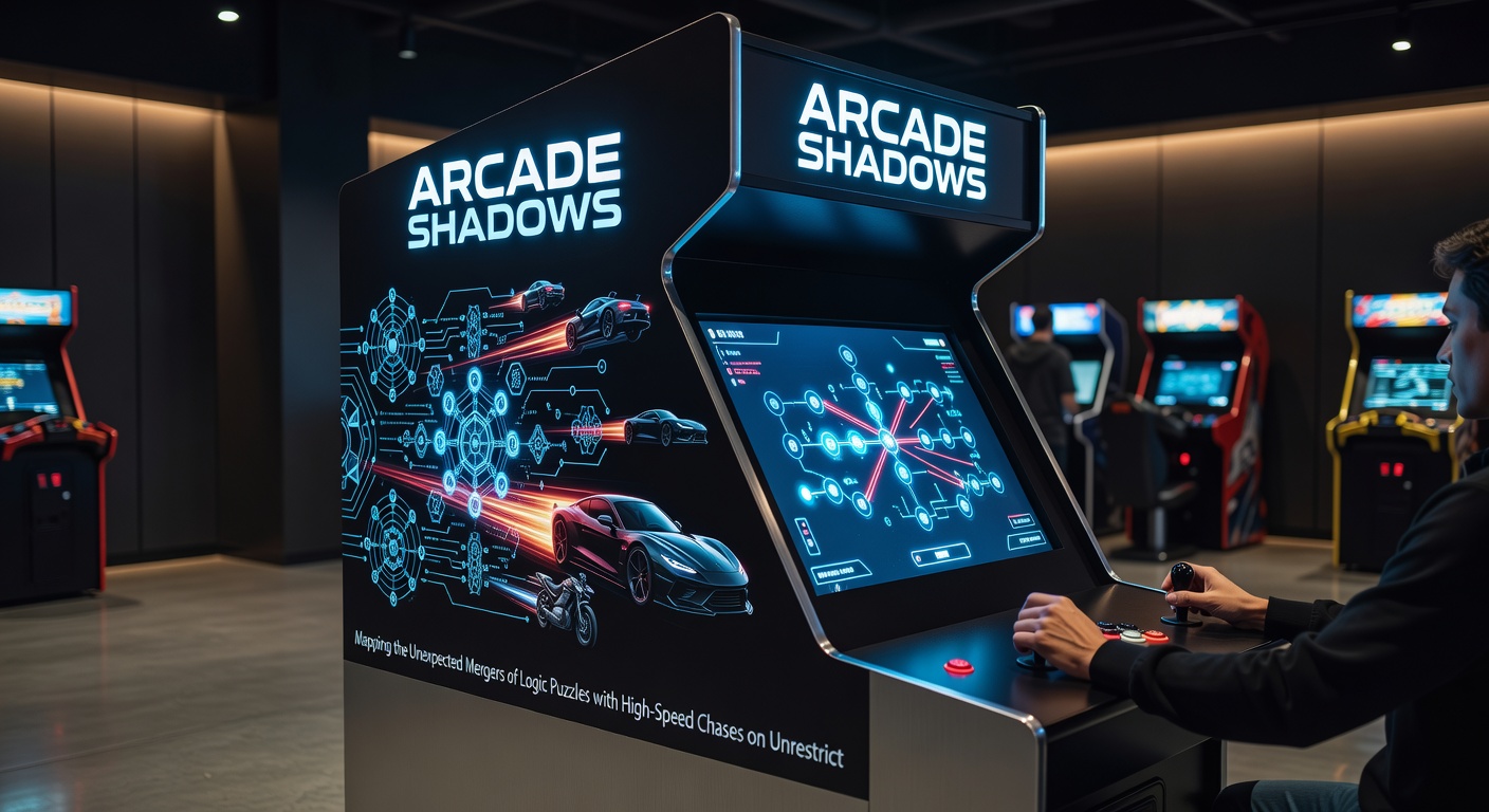 Multiplayer browser game screenshot with puzzle overlays during a high-speed racing sequence on an unrestricted platform