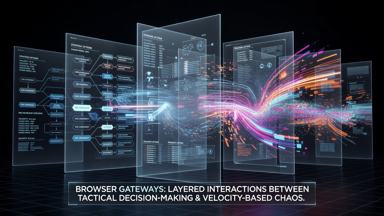 Mid-article view of browser gameplay showing integrated velocity tracks intersecting with tactical overlays and group targeting indicators