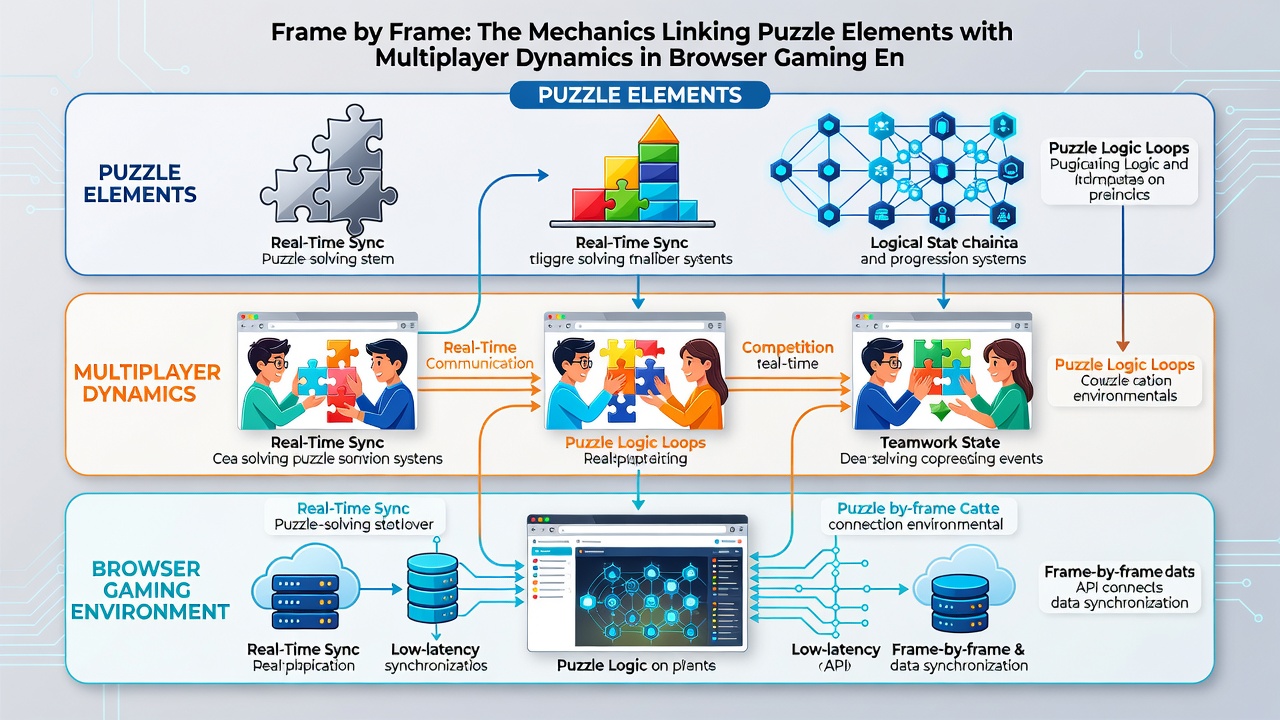 Screenshot sequence illustrating real-time puzzle updates synchronized across multiple browser players