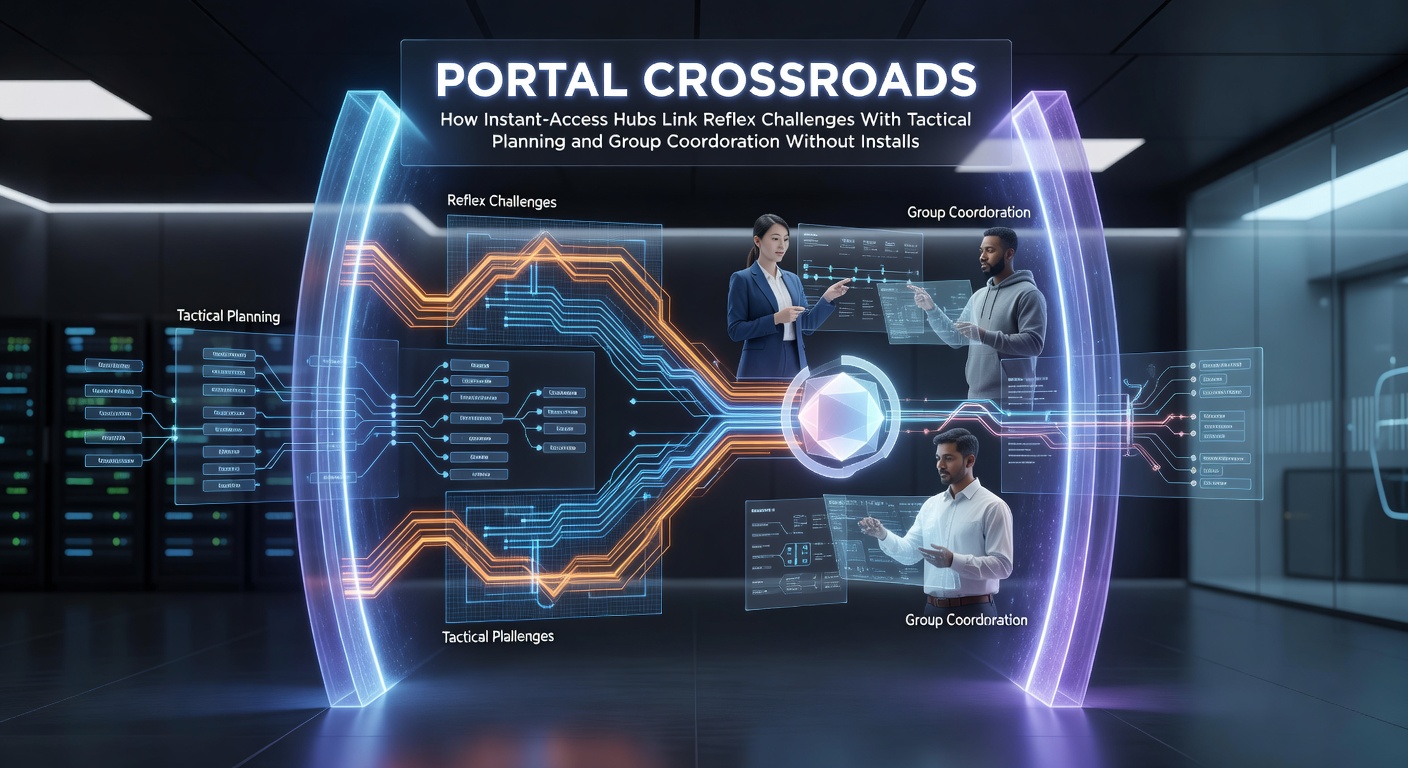 Browser game portal interface showing interconnected reflex and strategy game modes